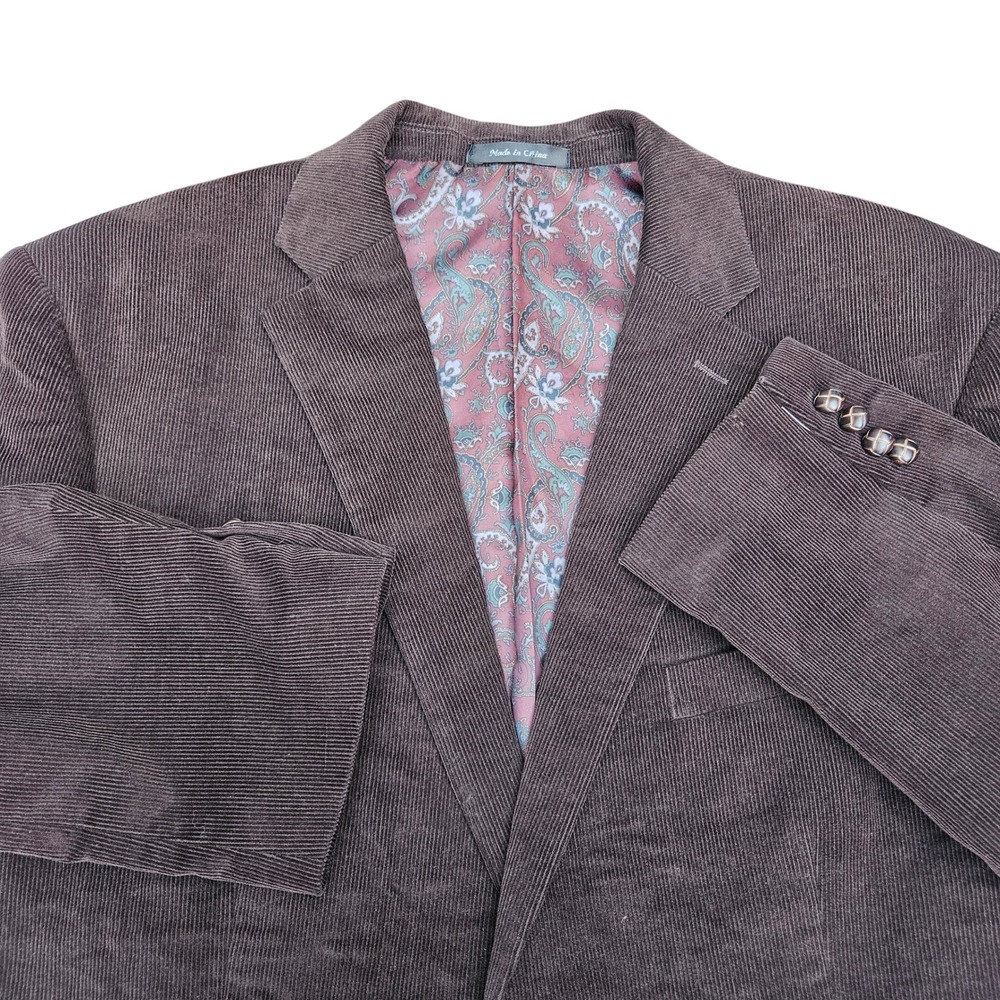 VTG Polo Lauren Ralph Lauren Corduroy Blazer‎ Sport Coat Brown 48R Academia